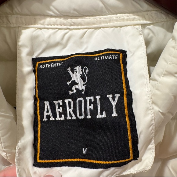 White Puffer Coat Jacket Red Blue Stripes Regal Patriotic Preppy M Ski Lodge - Picture 7 of 8